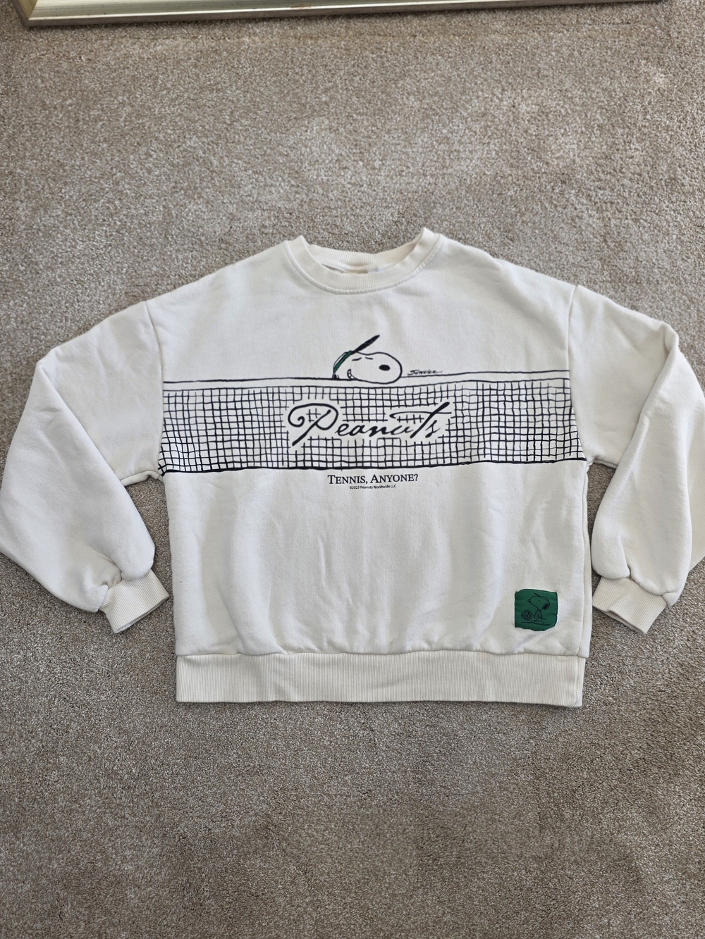 Tennis Prep Preppy Y2K Vintage Grandpa Pull Bear Peanuts Snoopy Sweatshirt XS